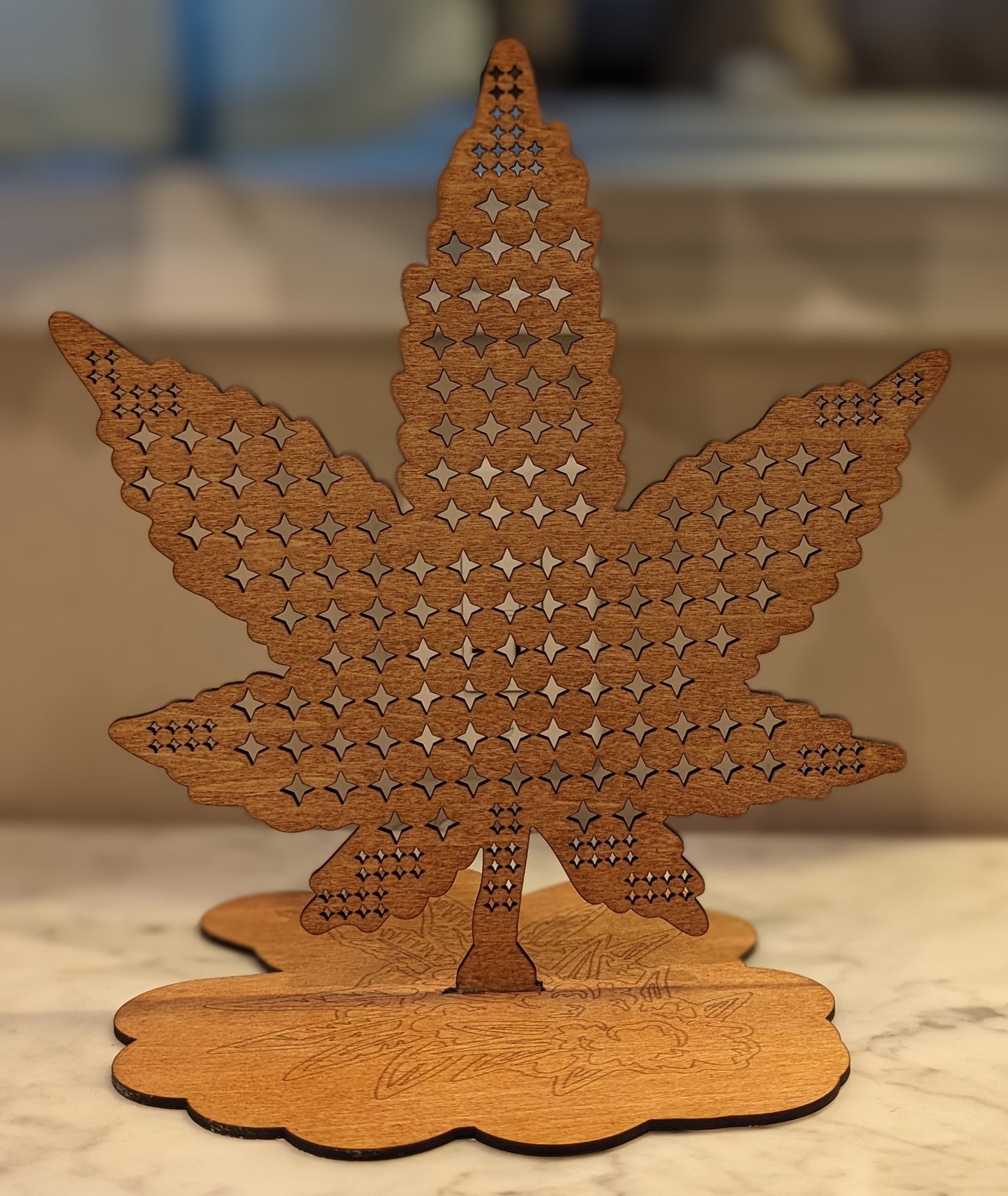Pot leaf earring stand