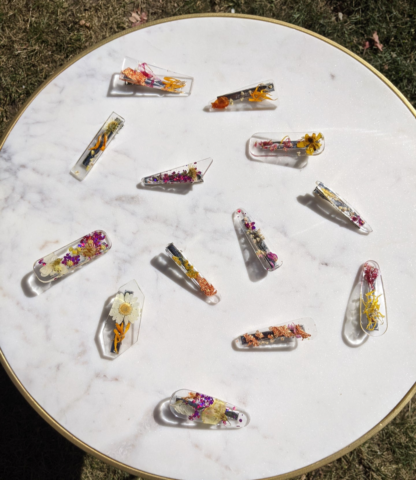 Pressed flower mystery clip